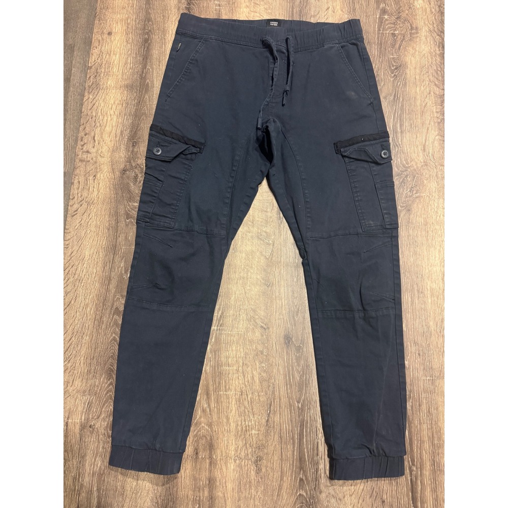 Ring of Fire Mens Black Cargo Jogger Pants RYB0264B Medium Drawstring Utility
